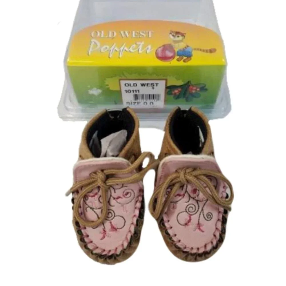 NIB Old West Boots Baby Cowgirl Girl Poppet western style Moccasins adorable 0